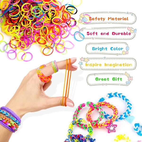 2500+ Loom Bands Kit, 30 farger Loom Twist Gummibånd for Diy Refill Armbånd Making Craft Kits  (FMY)