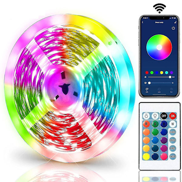 1m/2m/3m/4m/5m 2 i 1 LED-remsor 5050 RGB Färgväxlande Skåp TV USB Bluetooth FestdekorationerBY 2M 60LED