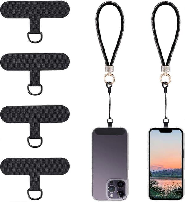 4 stk. Mobiltelefon Lanyard Patch, Erstatningsstropp for Mobiltelefon Tether Patch