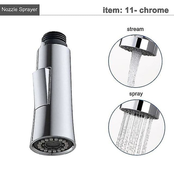 Keittiöhanan suihkupää, vedettävä suihkupää G1/2-hanan lisävaruste 11 chrome