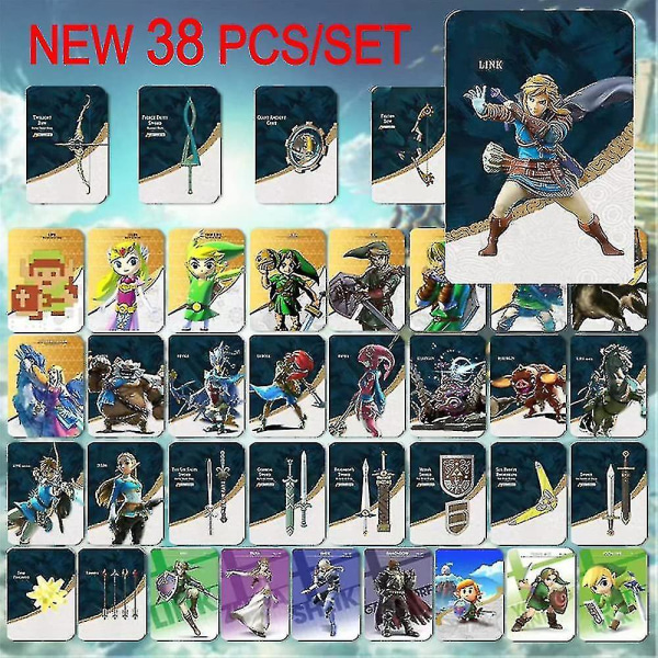 38 stk Nfc Amiibo-kort for The Legend Of Zelda Breath Of The Wild Tears Of The Kingdom Linkage-kort [HK]