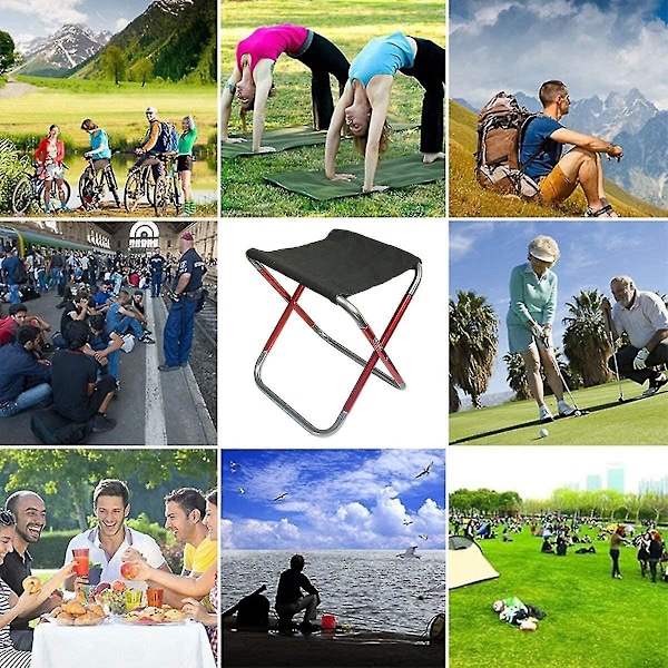 Camping Folding Stool Mini Utendørs Sammenleggbar Slakkstol Sete