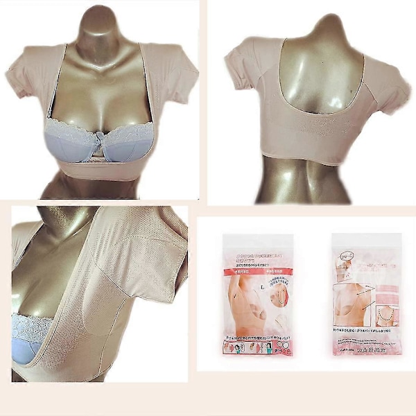 2-pack Underarm Sweat Väst, Andningsbar Underarm Sweat Guard, Tvättsbart Armpit Sweat Shields, Kortärmad Svettsäker L