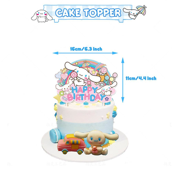 Cinnamoroll Hund Tema Festpynt Forsyninger, Inkluderer Banner, Ballonger, Kake Toppers Sett Gaver