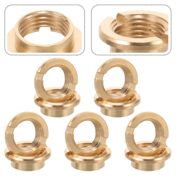 10 stk Klokkerørsmuttere Kvartsklokke Reparasjonstilbehør Klokkerørsmuttere Golden 1.10X1.10X0.40CM