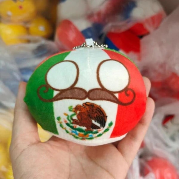 68 Stilar 10cm Landboll Plyschleksaker Polandball Hänge Landbollar Dekoration Countryball Fylld Dock Julgåva För Barn 10cm Mexico