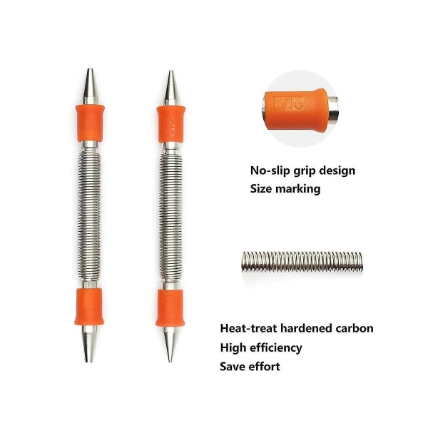 2 stk Fjærverktøysett 1/32 tommer, 1/16 tommer, 3/32 tommer, 1/8 tommer Spikerstans, Fjærbelastet Nittfjerningsett For([HK])