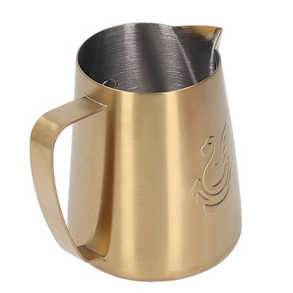 304 Rustfrit Stål Skummekop 420ML med Strømlinet Design og Olecranon Udløb - Guld