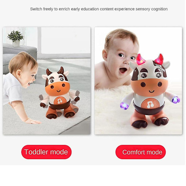 Baby Ku Musikleker, Dansende Gående Ku Leke, Baby Gåleke Med Musikk & LED Lys Pedagogisk