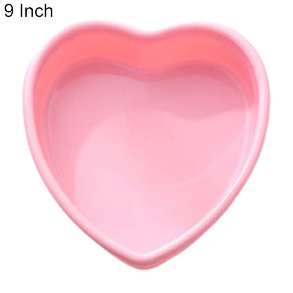 4/7/9/10 Tumsformad Bakform i Flexibelt Silikon Hjärta DIY Bröd Bakplåt FormBY Pink 9inch