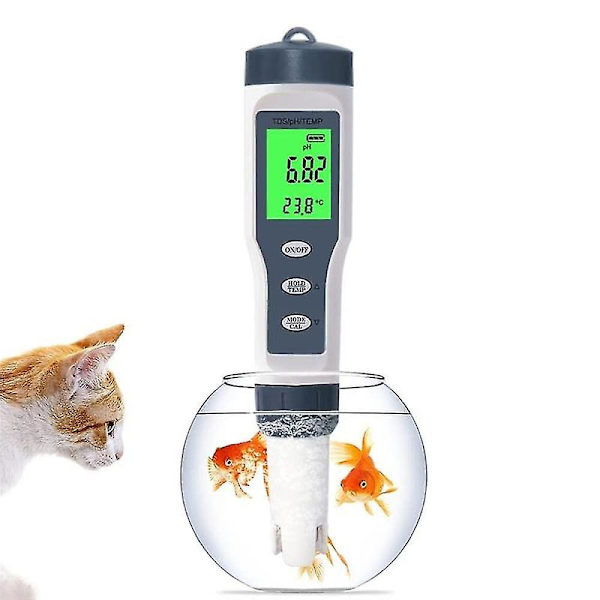 Digital pH-måler med automatisk temperaturkompensation, 3 i 1 pH/termometer, 0,01 opløsning pen-tester, Wat