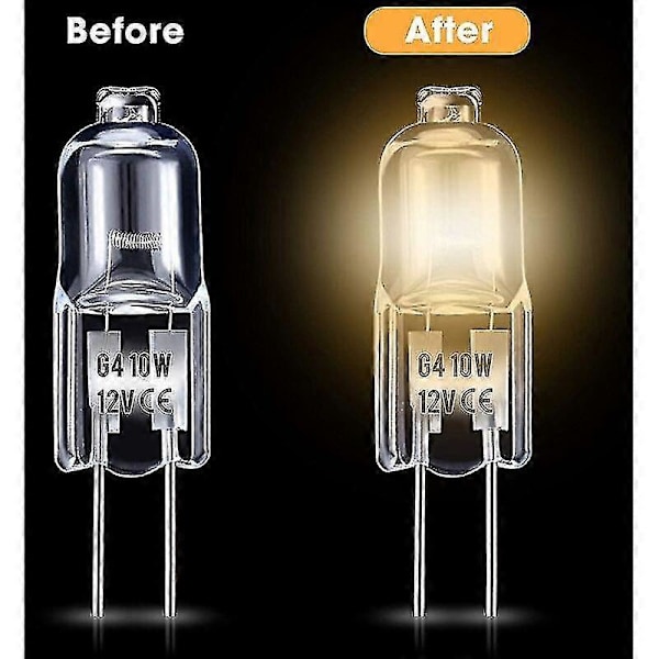 G4 Halogen Lyspære, 12V 10W G4 Lyspære, Varmt Hvit 4000K, 150LM, Dimbar, G4 Halogen Lampe, Cl