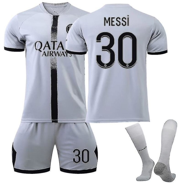 Messi Paris Hjemmebanetrøje, udebanetrøje Messi 30 2223 Away Kids 24(130-140CM)