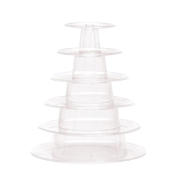 Macaron kake display stativ 6-lags rund plast kake tårn stativ-