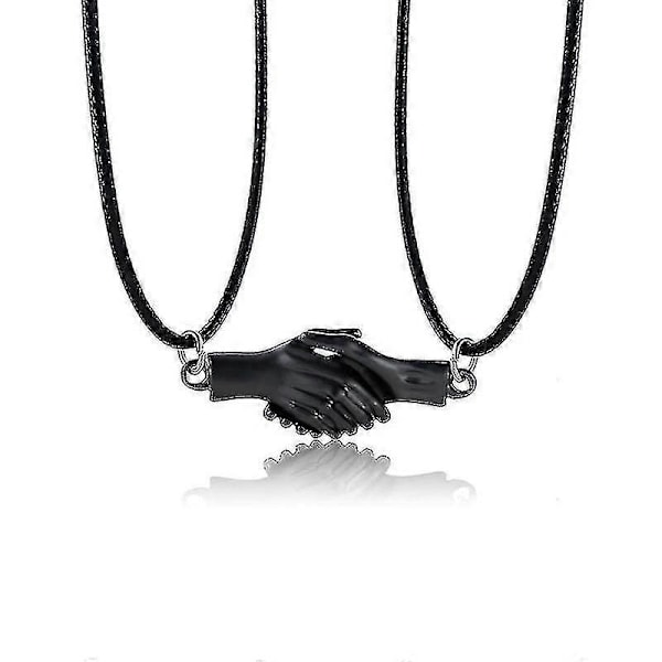 1 Pari Magneettisia Kättelyriipus Kaulakoruja Rakastavaisille Parhaille Ystäville Z Black and black