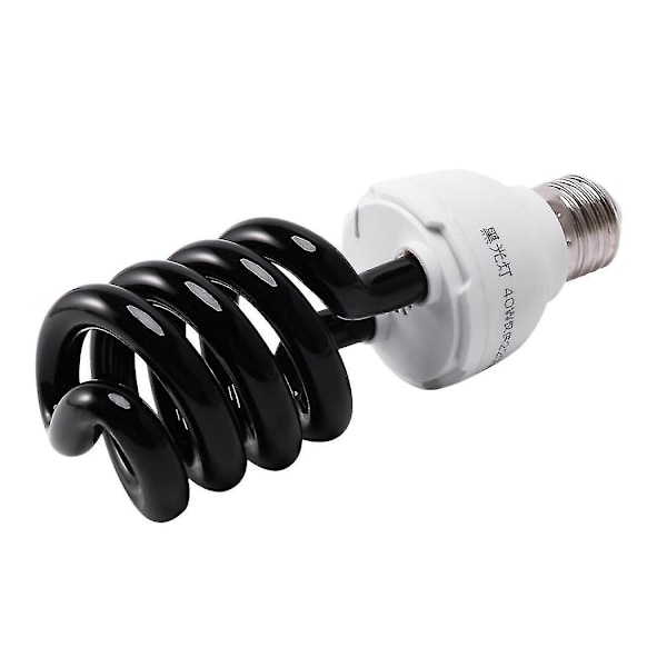 2x E27 40w Uv Ultraviolet Fluorescerende Sortlys Cfl Pære Lampe 220v Form:spiral Watt Volt-Excellence