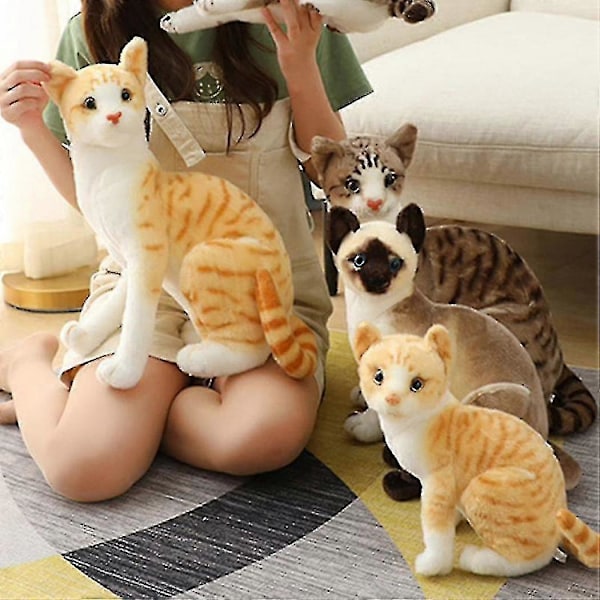 Plush Kat Legetøjsdukke Blød Pude Dekorationer Børn Børn Fødselsdagsgave 35cm Siamese Cat