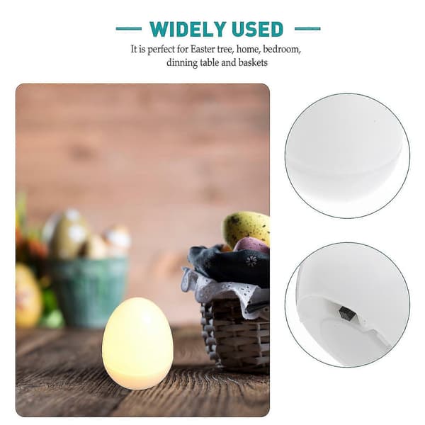 12 stk Julepynt Lys Egg Barnehage Nattelys Barn Egg Nattelys Belysning Egg Lampe White 6.5X5CM