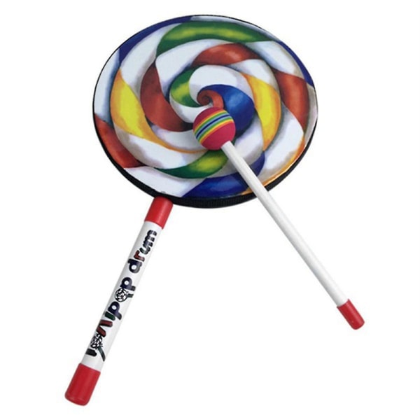 Orff Instrumenter Lollipop Trommer 10 Tommer Danse Rekvisitter Percussion Instrumenter Håndtromme Førskole Uddannelse [DmS] Multicolor