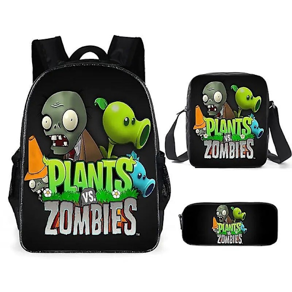 Plants Vs. Zombies 3 kpl Set Lasten Reppuja Peli Oheislaite Tyttö Pojat Reppu Koulureput Sarjakuva Kindergarten Rucksack Lahja 10