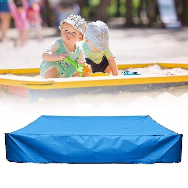 Hiekka-altaan kansi vetoketjulla, neliömäinen pölytiivis rantahiekka-altaan kansi, vedenpitävä hiekkalaatikko uima-allas -1 Blue 150x150cm