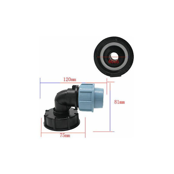 IBC tank adapter, IBC tank adapter med 25 mm plastikforbindelse