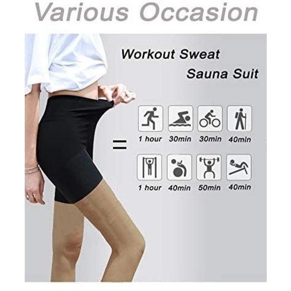 Kvinnor Hot Sweat Body Shaper Slimming Byxor Viktminskning Leggings Seven point pants XL