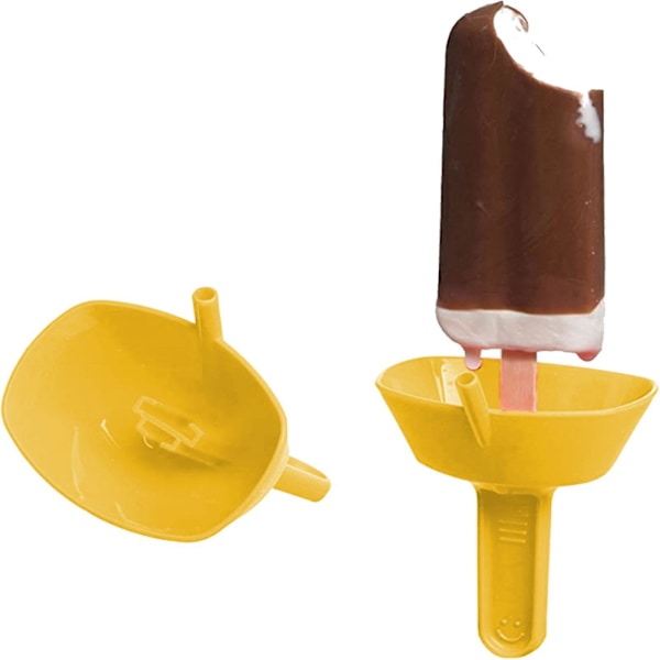 Drypfri ispindeholder - Mess Free Frozen Treats Holder med sugerør til børn yellow