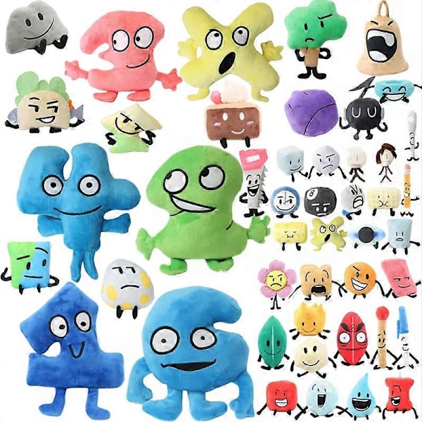 Anime Battle for Dream Island -pehmolelu BFDI Täytetty nukke Tuli Kukka Lehti Numerot X Täytetty pehmolelu Koulutuksellinen joululahja Pancake