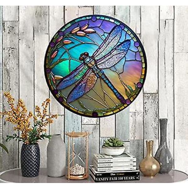 15cm Akryl Dragonfly Dekoration Med Reb, Farvet Imitationsglas Dragonfly Girland, Have Dekoration D