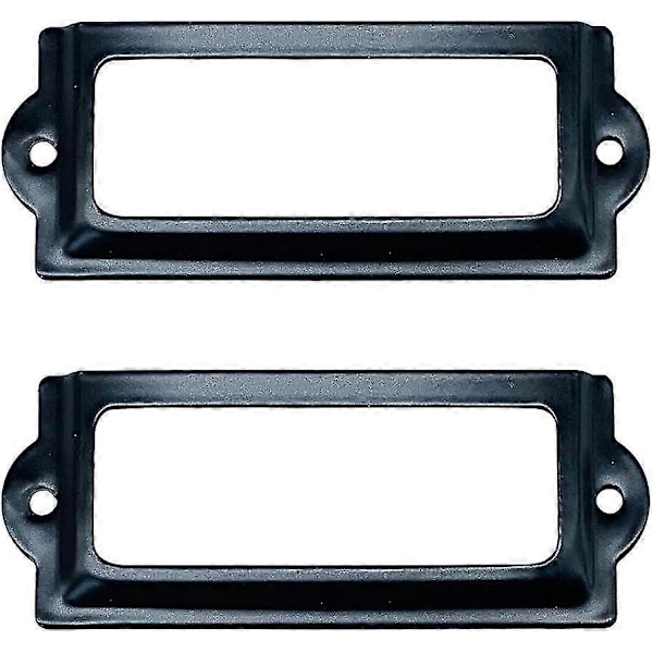 [24 kpl] Musta toimiston/kirjaston tiedostojen laatikon kortin/tarran/tunnisteen pidike metallirunko 83mm X 30mm