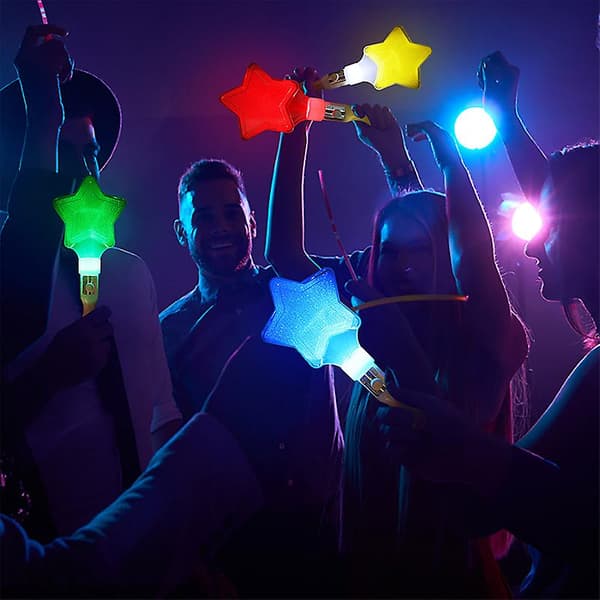 LED Lysstav Hjerte Stjerneform Lysende Konsert Heia Rør Fest Lysstav Red A5