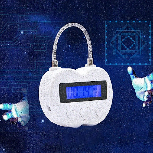 Smart Time Lock LCD-skjerm Tidlås Multifunksjonell Elektronisk Timer, vanntett USB Oppladbar Midlertidig Timer Hengelås