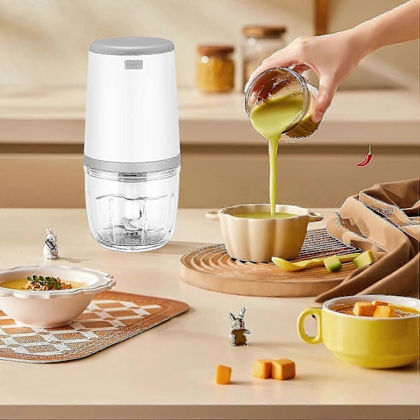 Mini Blendere For Baby, Mini Matprosessor, 300ml Baby Blender, Mini Elektrisk Hakker, Mini Matprosessor Med USB-Lading, Elektrisk Blender For Ki