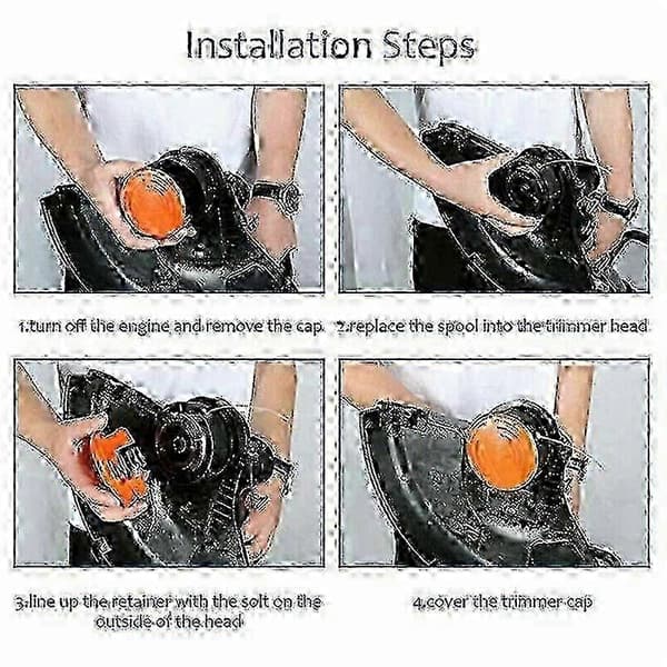 6x Spoler & Spoledæksel Fr Black Decker Græstrimmer Trimmer Trådspole