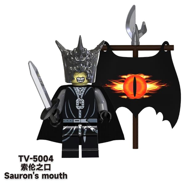 Ringenes Herre Sauron+Frodo+Merry+Sam+Peregrin+Ringwraith Witch-king Byggeklods Dukke 8 stk.