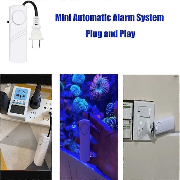 2 stk Strømbrudd Alarm, automatisk Strømbruddvarsler, 80db LED-indikator Smart Alarmvarsling Sirene, Strømbrudd Alarm (trenger AAA-batteri, ikke inkludert)