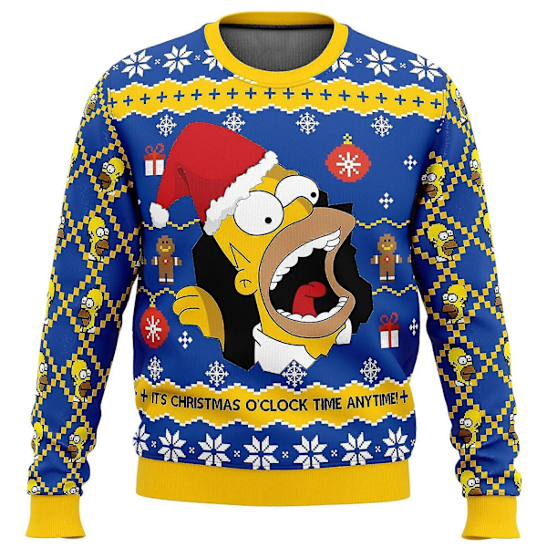 Homer Bush Meme The Simpsons Grim Jultrøje Juletrøje Gave Julemand Trøje Mænd 3d Sweatshirt Og Top Efterår 6 S