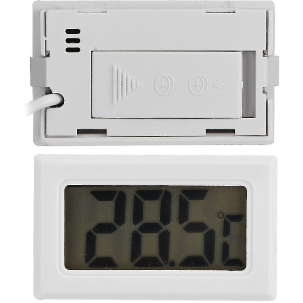 Mini LED-display Digital Termometer, Sonden Sensor Digital LCD Termometer white