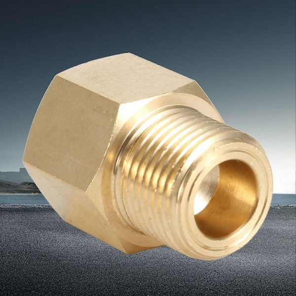 CGA320 Messingmøtrik, CO2 Cylinder Tank W21.8 CGA320 Adapter med Skive, CO2 Kuldioxid Fittings Regulator Møtrik til Akvarium Fisk Tank (CGA320 Konverter