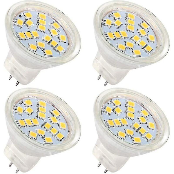 Mr11 Gu4 12v Led 4w Varm Hvid 3000k, Svarer Til 35w Halogenpærer, 120 Graders Strålevinkel, Pakke Med 4-