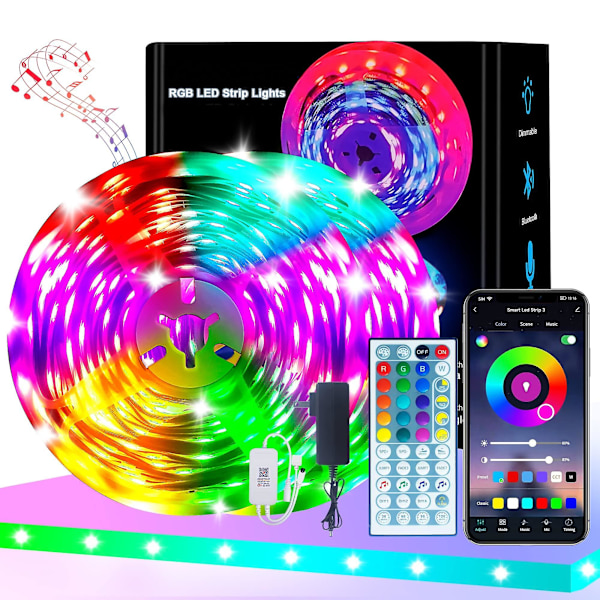 20m LED-valot Bluetooth Rgb-valot LED-nauhavalot EU