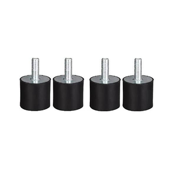 4 stk. M8 gevind med studs 40mm x 30mm cylindriske gummimonteringer, vibrationsisolatorer styredæmper (FMY) Black