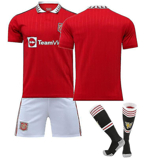 2022-2023 Ny Manchester United Fodboldtrøje Sæt Voksen Fodboldtrøje Træning T-shirt Shorts Dragt Unnumbered Kids 22(120-130CM)