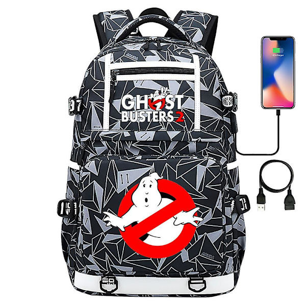 Ghostbusters trykt USB ungdoms- og studenterrygsæk til mænd og kvinder - afslappet rejserygsæk 6