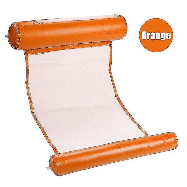 Oppustelig flydende vandhænge seng pool lounge seng svømmestol vandsofa seng Orange