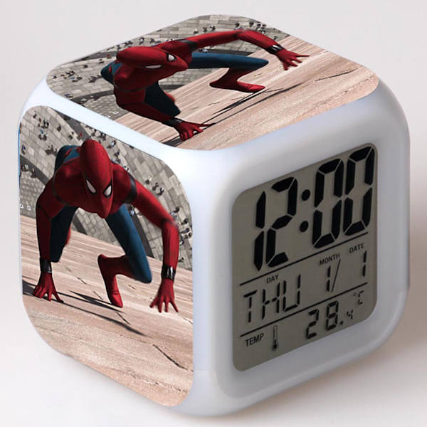 LED Luminous Digital Väckarklocka - Spiderman Digital Väckarklocka