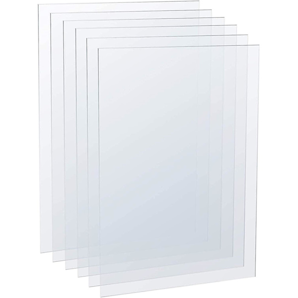 6 stk Klare Akrylplater, Plast Perspex Plater, Transparent Plexiglass Paneler Bretter Plater for Bilde Ramme Glassutskifting, Visningsprosjekter