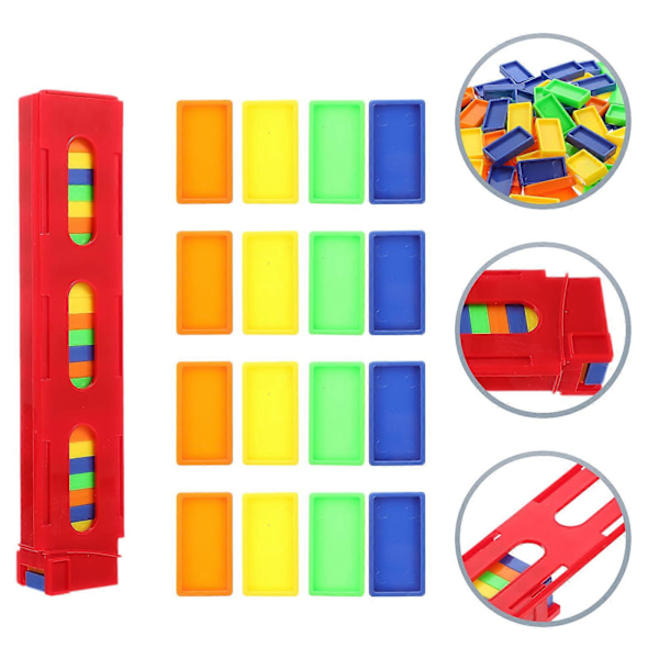 5 Poser Automatisk Dominotog Domino-klosser Leketog Automatisk Dominotog Domino-leketøy Dominobrikker Byggetog Dominoer-leketøy Random Color 3.5X2X1CM
