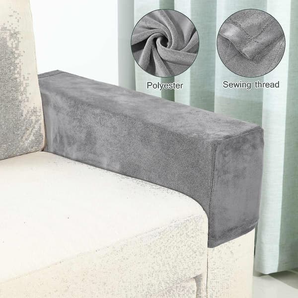 2 st Universal Soffa Armstödsöverdrag Elastiskt Armstödsskydd Enfärgad Armstödsskyddstyg (grå)BY